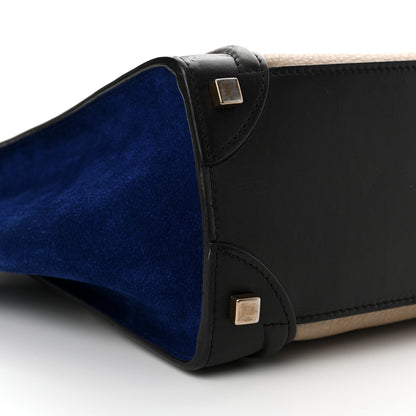 Celine Elephant Calfskin Suede Micro Tri-Color Luggage Sand 8 of 14