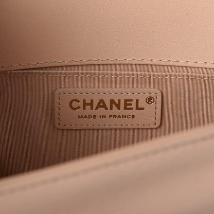 Chanel Calfskin Quilted Medium Top Handle Boy Flap Beige Clair 9 of 13