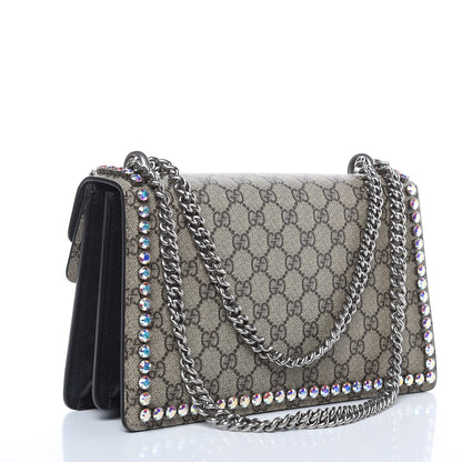 Gucci GG Supreme Monogram Crystal Small Dionysus Shoulder Bag Black 4 of 10