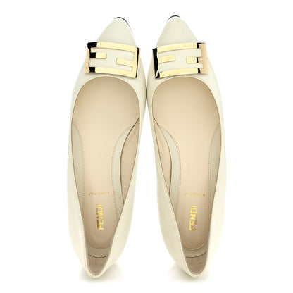 Fendi Vitello Cuoio FF Ballerina Flats 37.5 White 2 of 14