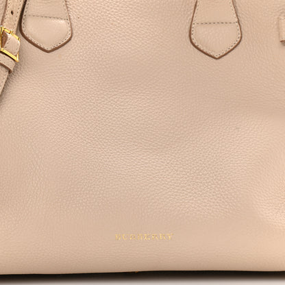 Burberry Derby Calfskin House Check Medium Banner Tote Beige 9 of 12