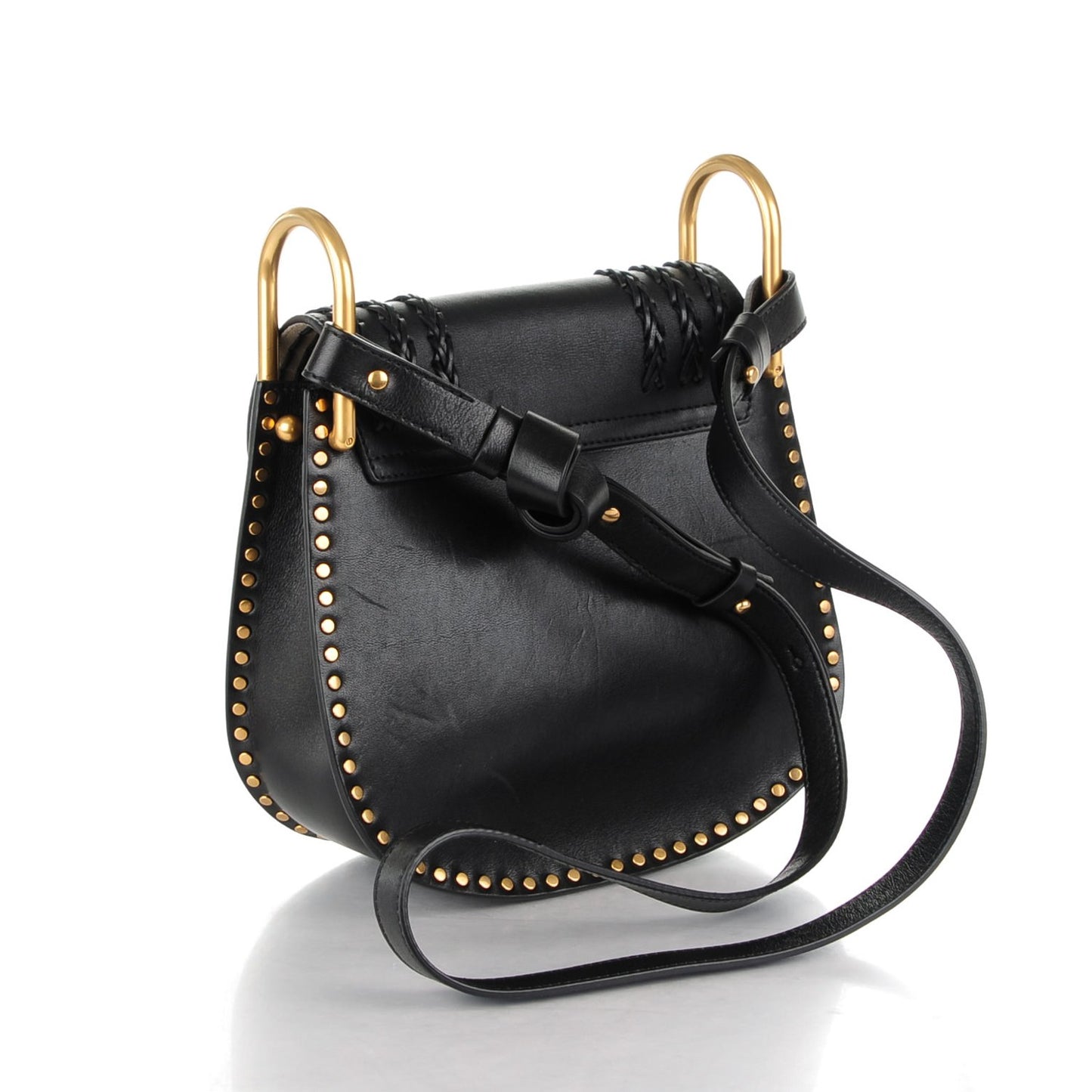 Calfskin Braided Small Hudson Shoulder Bag Black