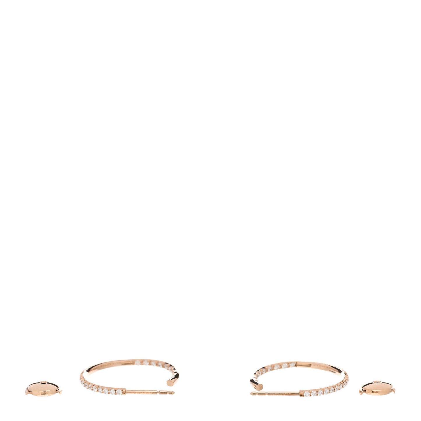 18K Rose Gold Diamond Medium Metro Hoop Earrings