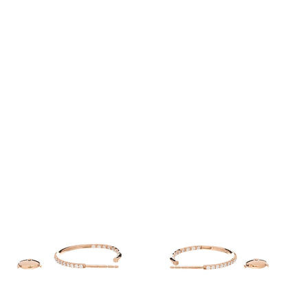 Tiffany 18K Rose Gold Diamond Medium Metro Hoop Earrings 3 of 4