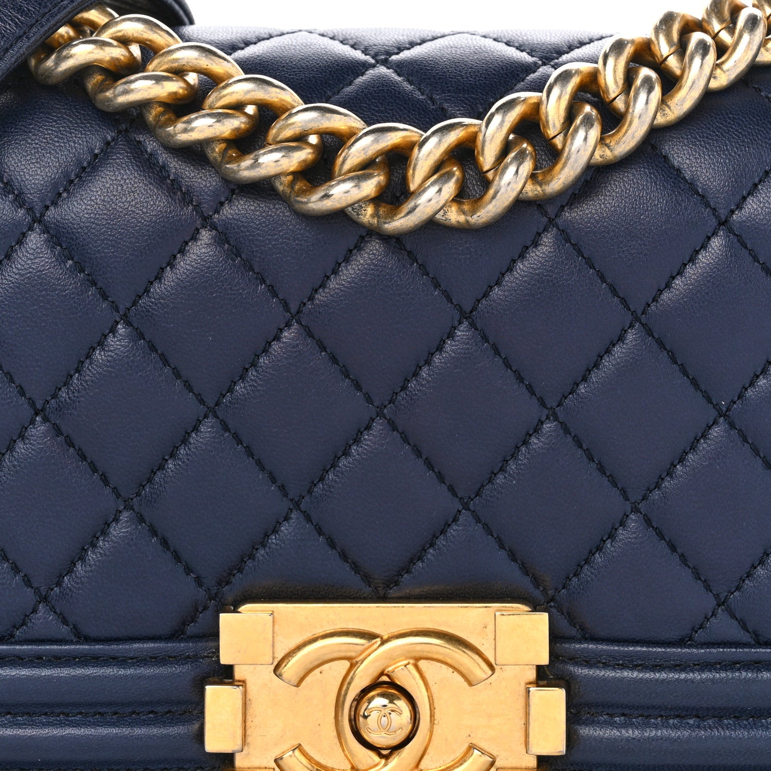 Chanel Lambskin Quilted Small Boy Flap Navy 8 of 12
