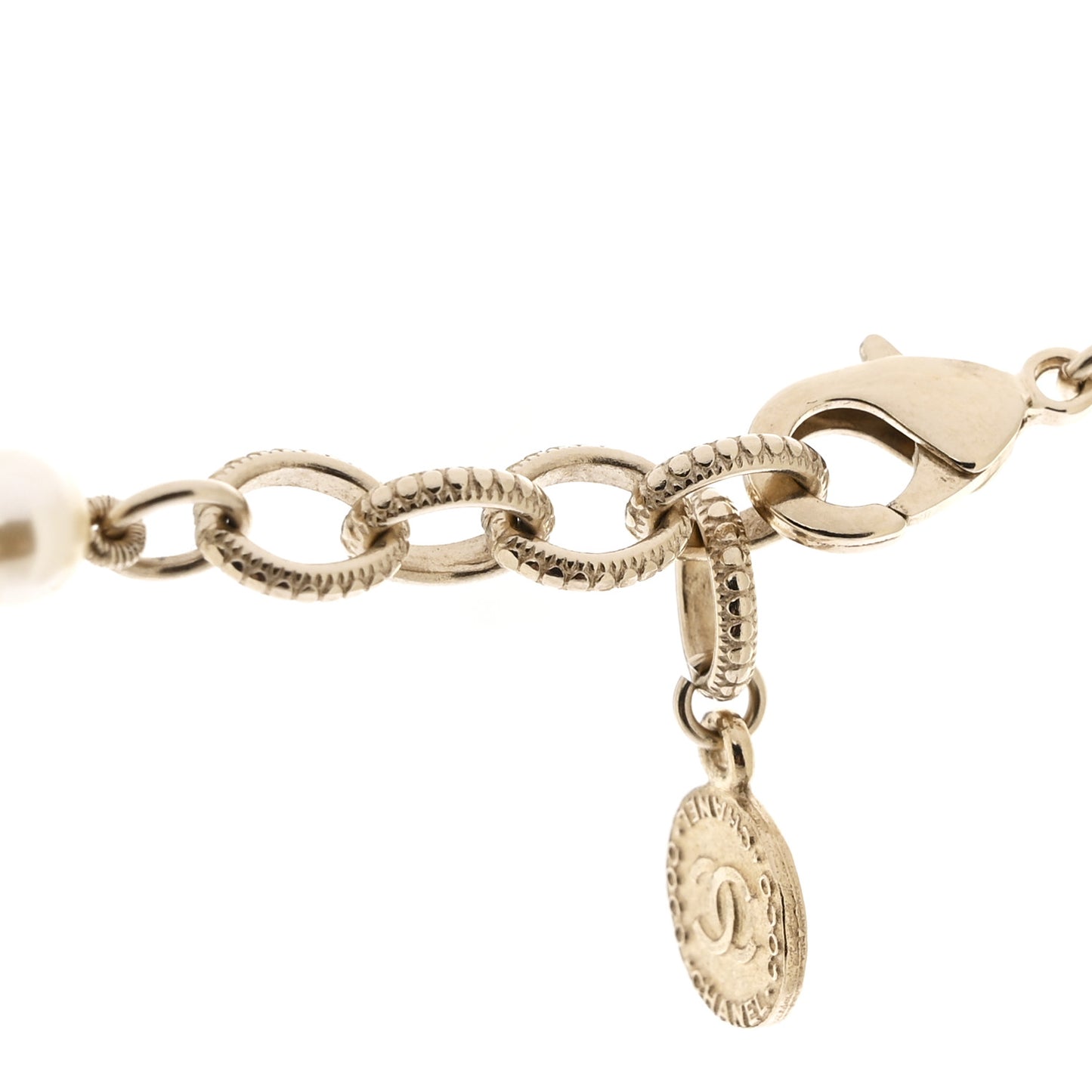 Pearl CC 100th Anniversary Necklace Light Gold