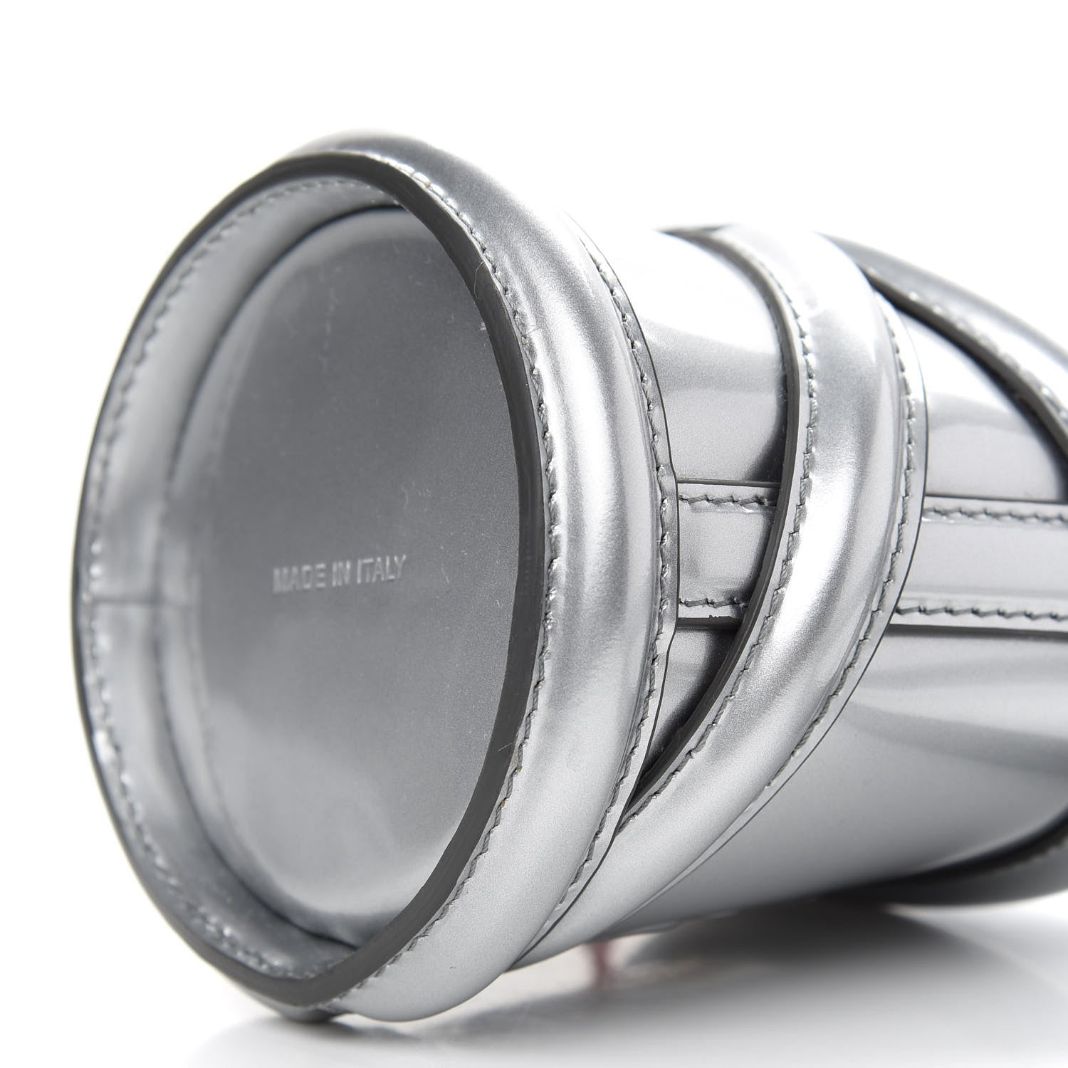 Alexander McQueen Metallic Calfskin The Curve Mini Shoulder Bag Silver 9 of 9