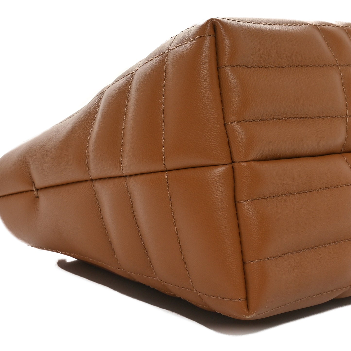 Lambskin Quilted Small Soft Lola Bag Maple Brown