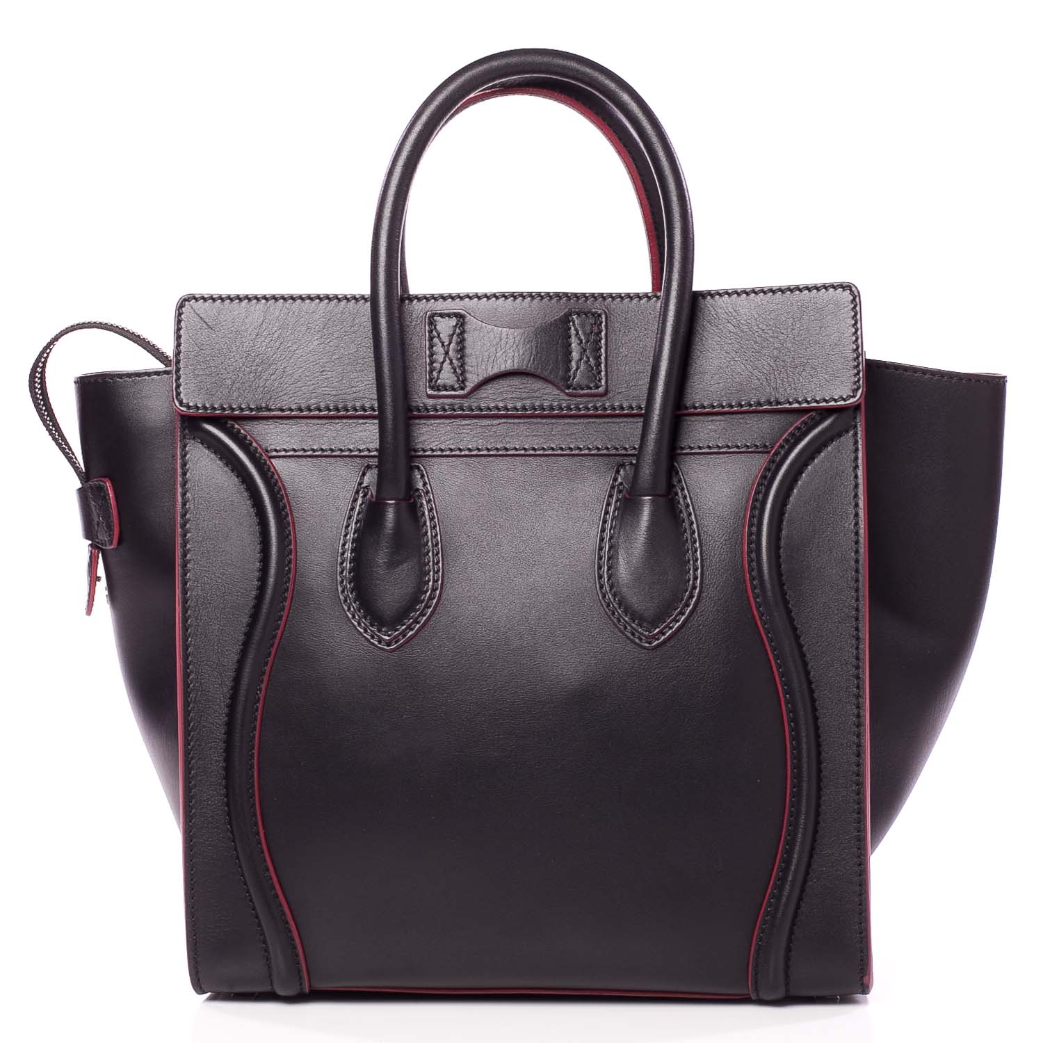Celine Smooth Calfskin Mini Luggage Black w Pink Trim 4 of 9