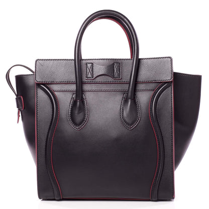 Celine Smooth Calfskin Mini Luggage Black w Pink Trim 4 of 9