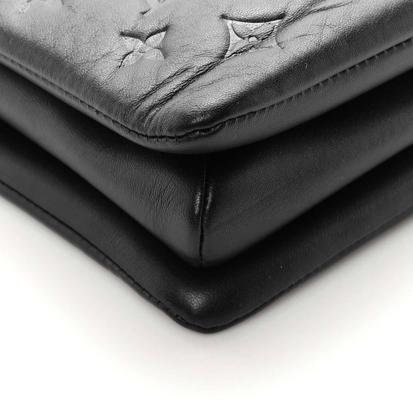Lambskin Embossed Monogram Coussin PM Black