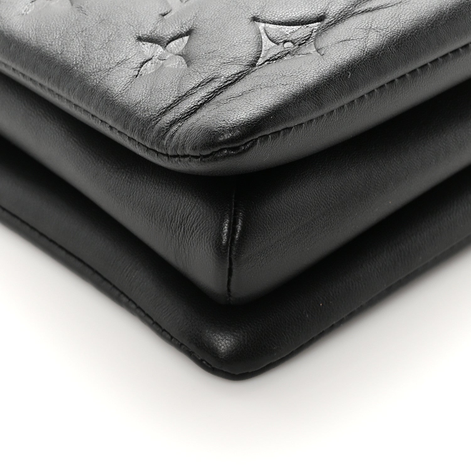 Louis Vuitton Lambskin Embossed Monogram Coussin PM Black 9 of 10