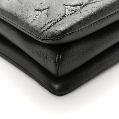 Louis Vuitton Lambskin Embossed Monogram Coussin PM Black 9 of 10