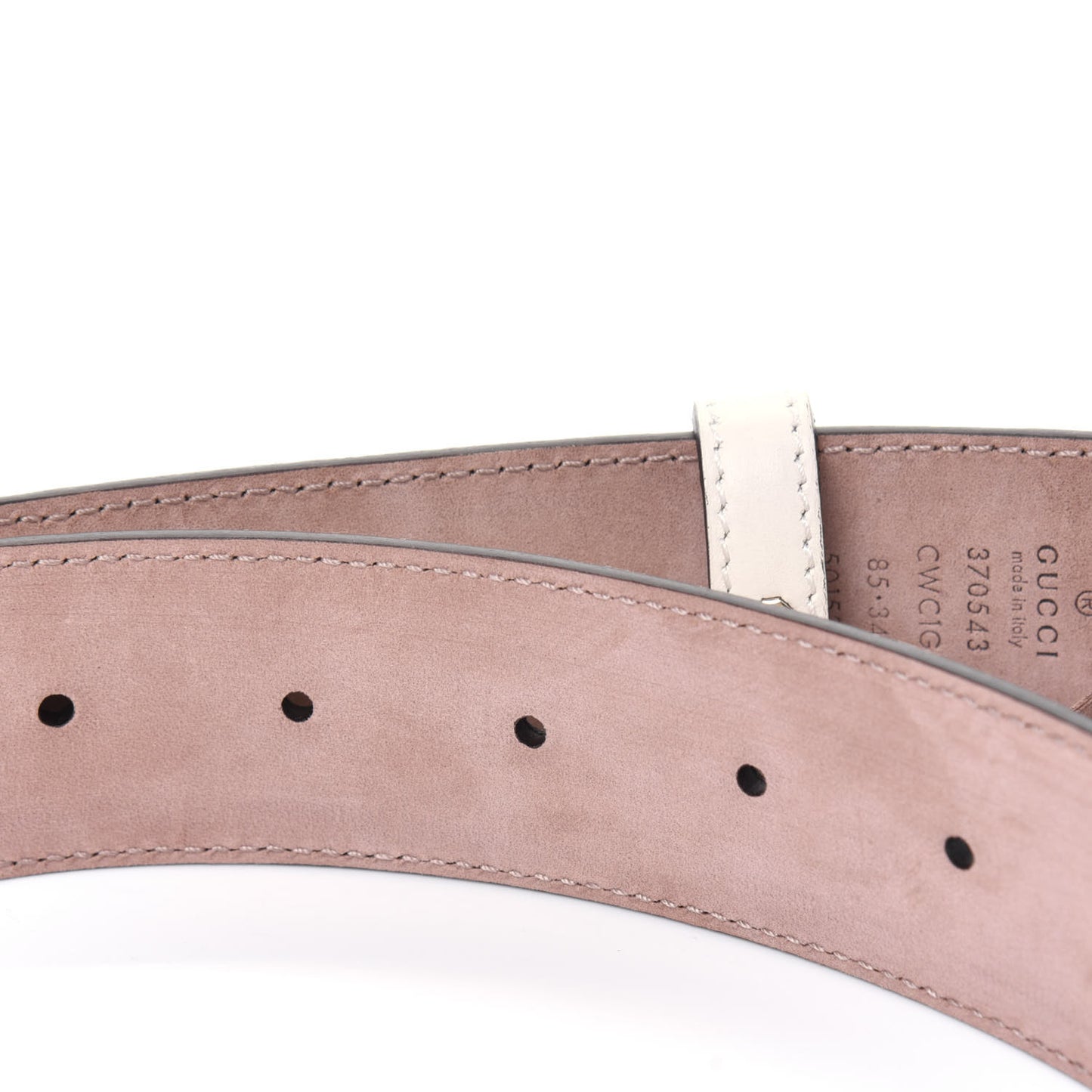 Guccissima Interlocking G 37mm Belt 85 34 Mystic White