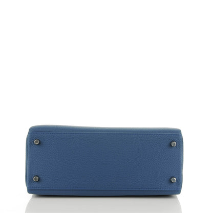 Hermes Togo Kelly Retourne 28 Bleu Agate 6 of 22