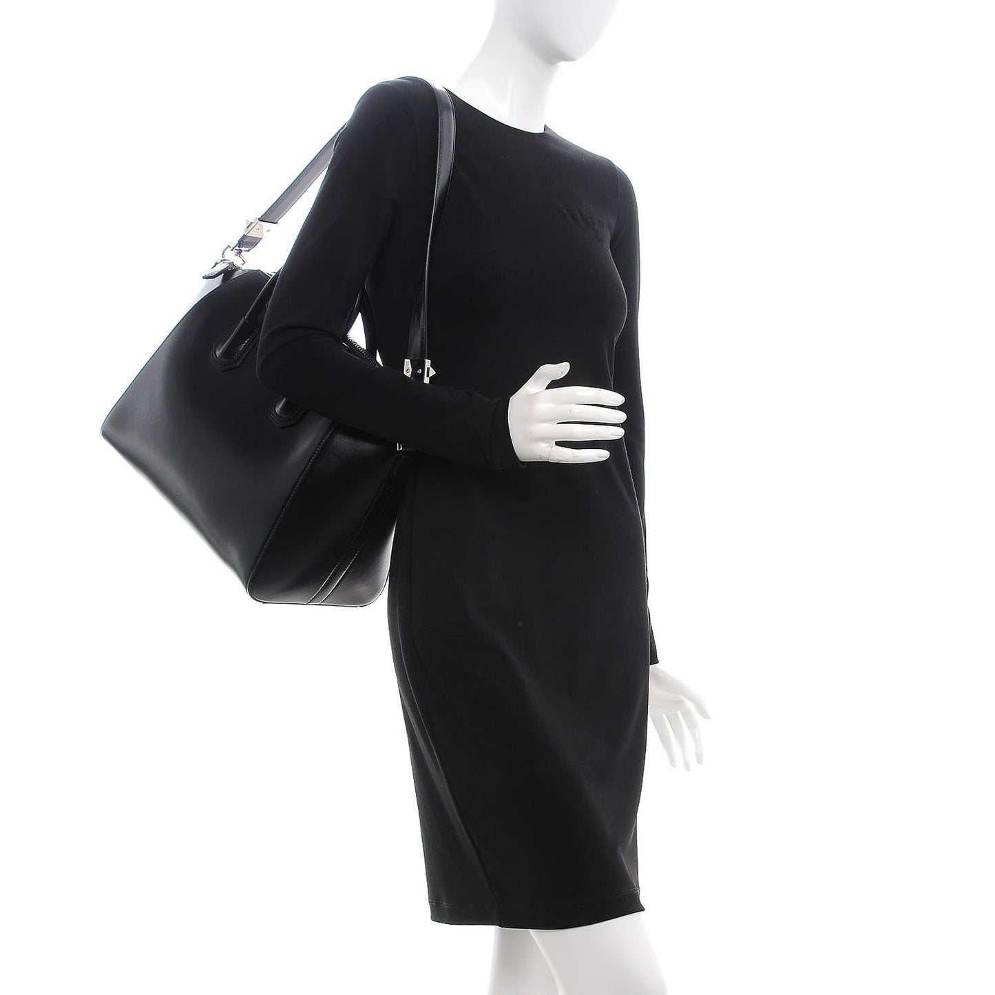 Shiny Lord Calfskin Medium Antigona Black