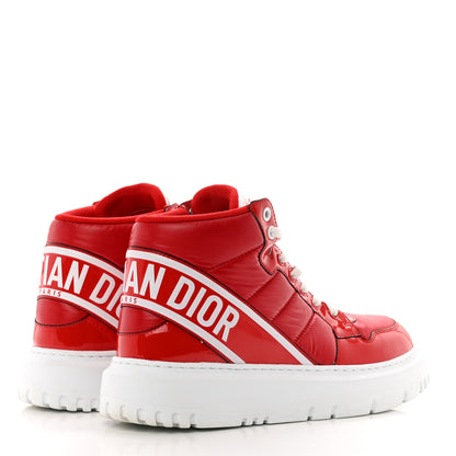Christian Dior Nylon Fabric Womens D-Player High Top Sneakers 38.5 Red 4 of 9