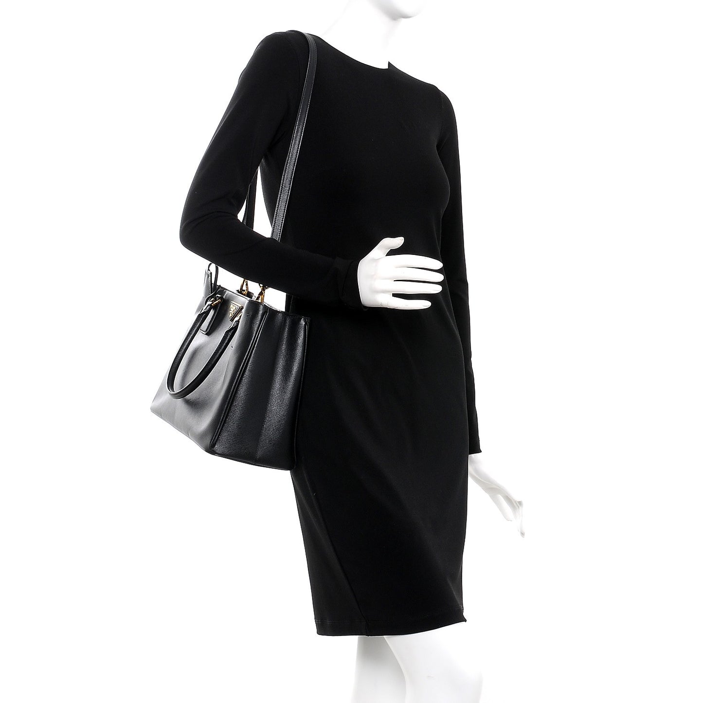 Saffiano Lux Medium Tote Nero Black