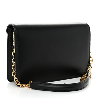 Celine Shiny Calfskin Triomphe Maillon Wallet on Chain Black 3 of 10
