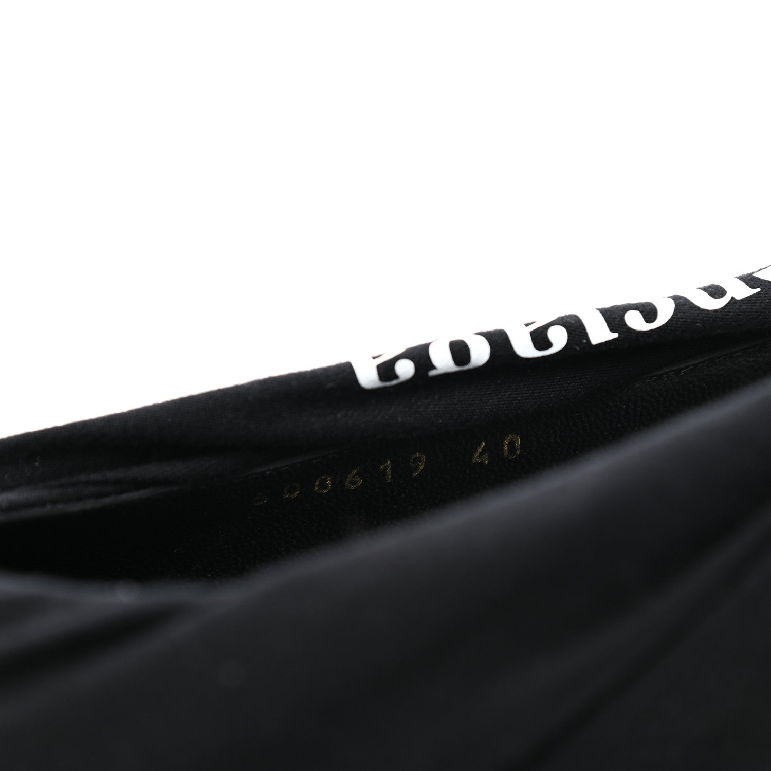 Balenciaga Jersey Crepe Political Campaign Logo Knife Pointed Slingback Flats 40 Black White Rouge 10 of 10