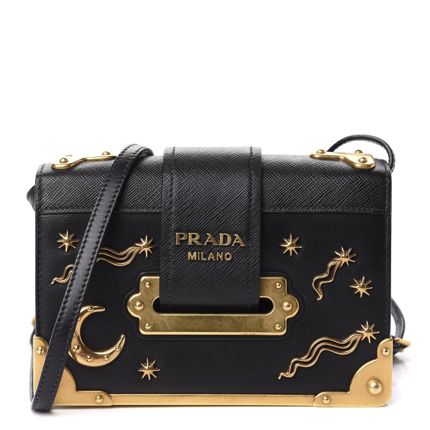 City Calf Saffiano Cahier Astrology Bag Black
