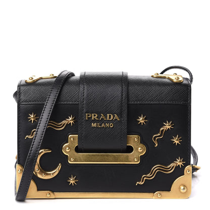 Prada City Calf Saffiano Cahier Astrology Bag Black 1 of 10