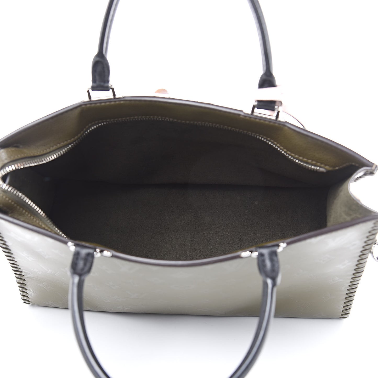 Cuir Plume Monogram Very One Zipped Tote Green