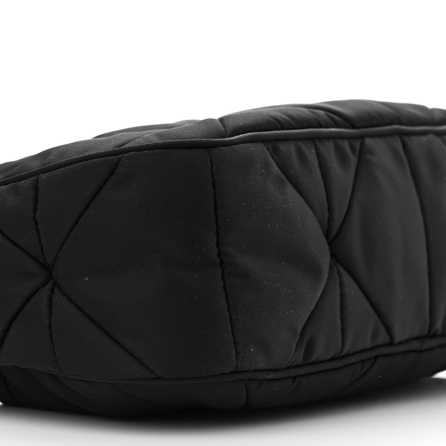 Re-Nylon Triangle Padded Patchwork Shoulder Bag Black