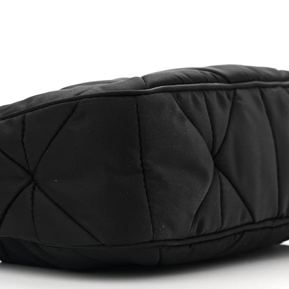 Prada Re-Nylon Triangle Padded Patchwork Shoulder Bag Black 10 of 12