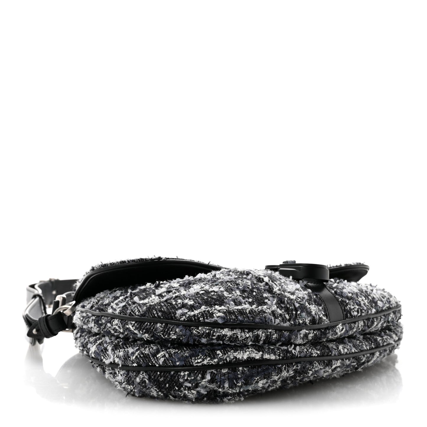 Tweed Saddle Bag Black Silver