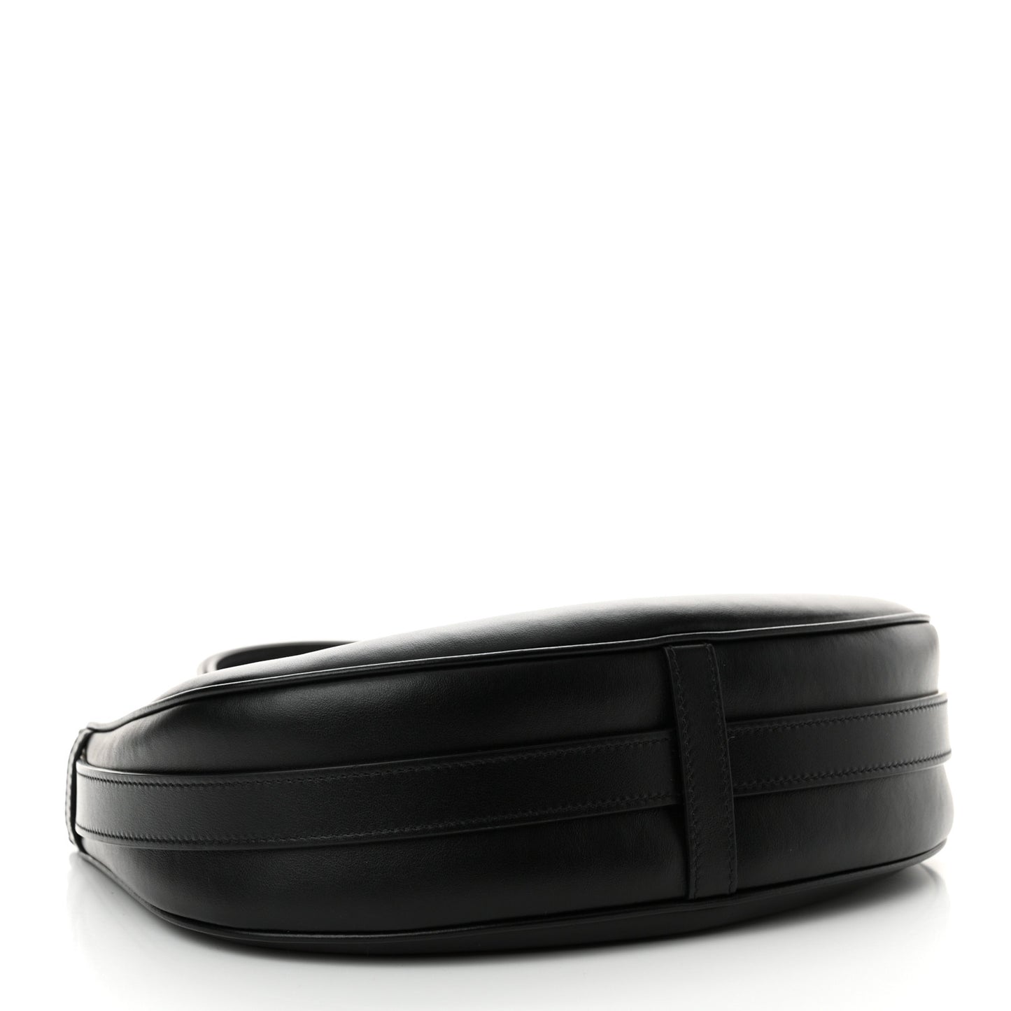 Smooth Calfskin Medium Strap Ava Shoulder Bag Black