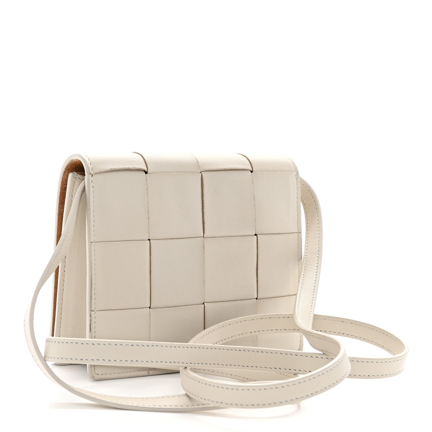 Bottega Veneta Lambskin Maxi Intrecciato Mini Cassette Crossbody Bag Plaster 3 of 12