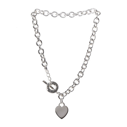 Tiffany Sterling Silver Heart Tag Toggle Necklace 3 of 5