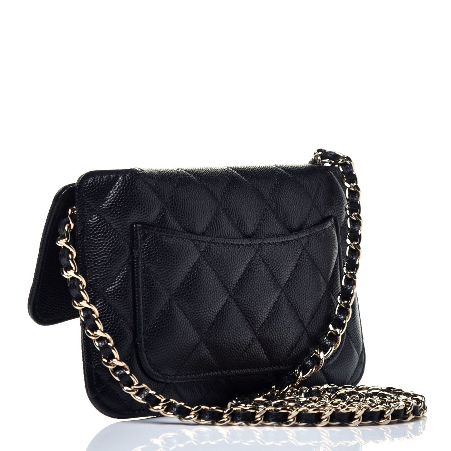 Caviar Fabric Graffiti Foldable Tote Bag With Chain Black Multicolor