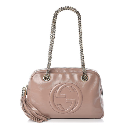 Gucci Soft Patent Small Soho Bowler Dark Cipria 1 of 16