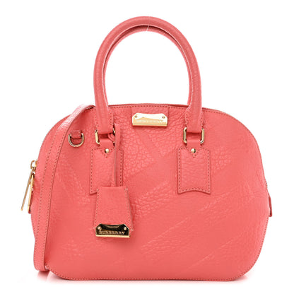 Burberry Heritage Grain Check Embossed Small Orchard Bowling Bag Pink 1 of 13