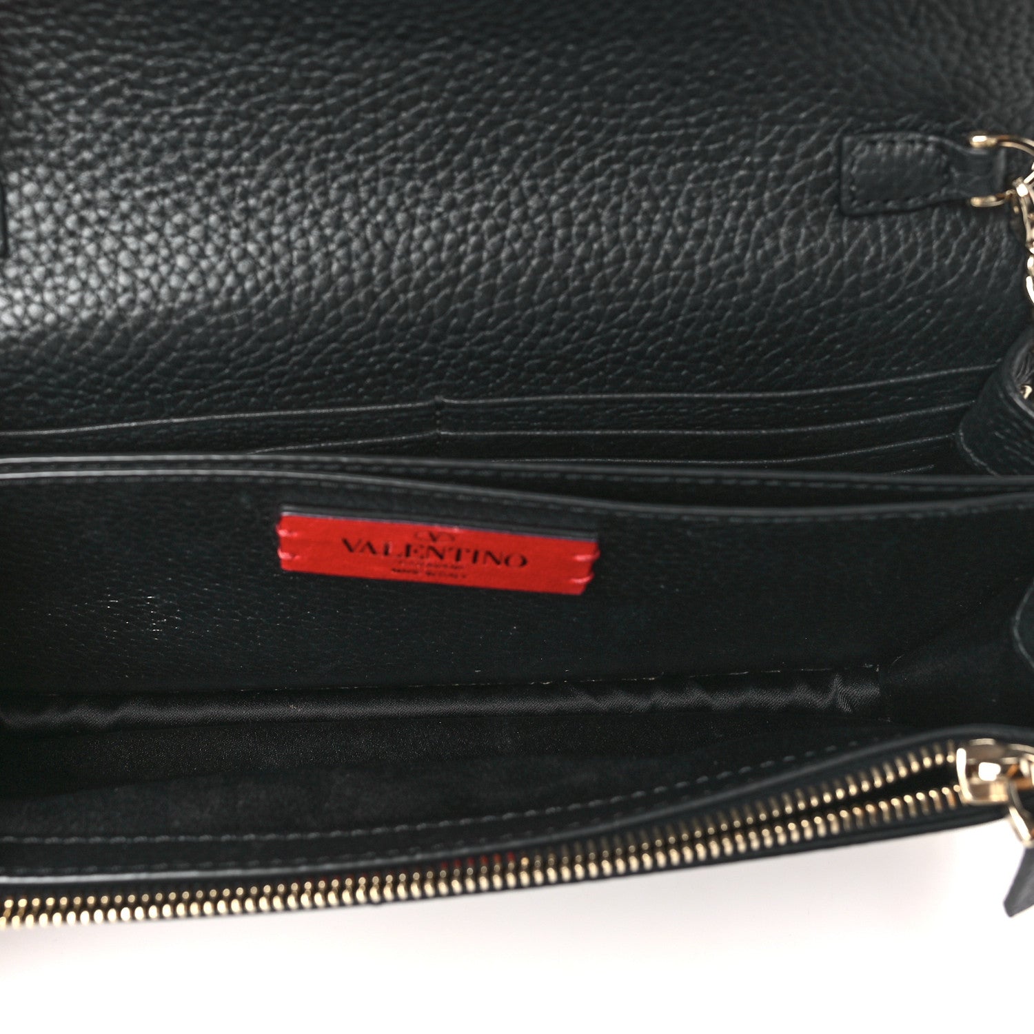 Valentino Garavani Pebbled Calfskin Rockstud Flap Wallet On Chain 5 of 10