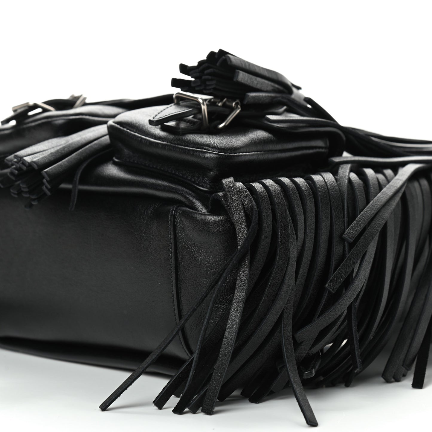 Calfskin Fringe Festival Backpack Black