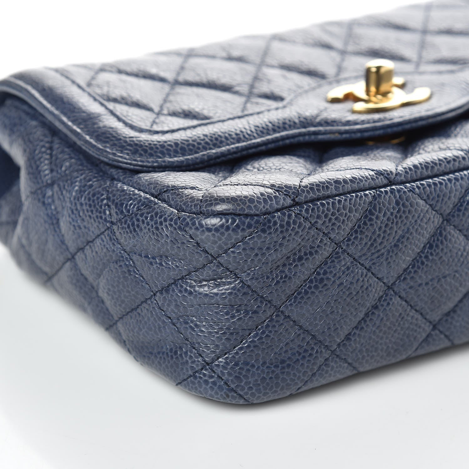 Chanel Crumpled Grained Calfskin Quilted Mini Two Tone Flap Blue 8 of 10