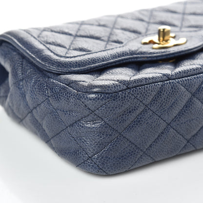 Chanel Crumpled Grained Calfskin Quilted Mini Two Tone Flap Blue 8 of 10