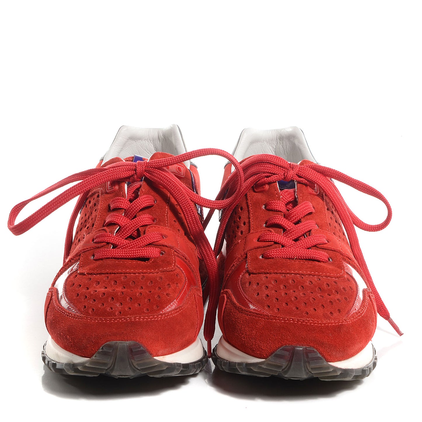 Nubuck Calfskin Perforated Run Away Sneakers Rouge 36