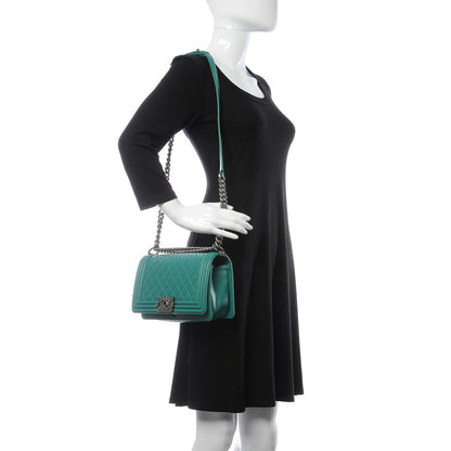 Chanel Lambskin Quilted Medium Boy Flap Green 2 of 8