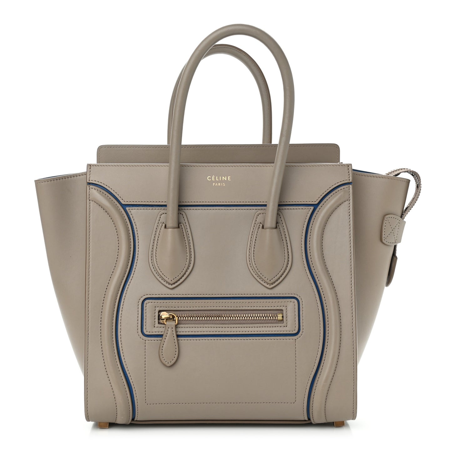 Smooth Calfskin Interstice Micro Luggage Light Taupe