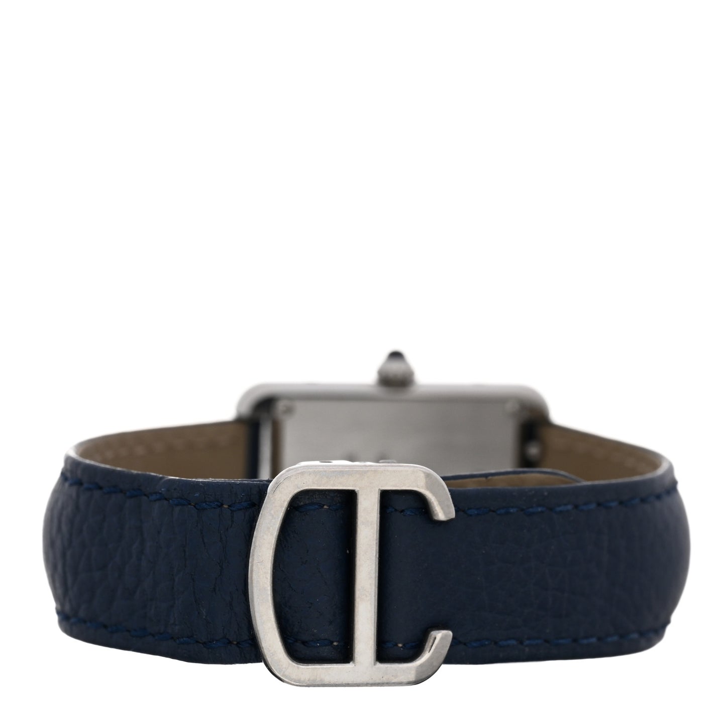 Stainless Steel Calfskin 24mm Tank Solo Quartz Watch Blue