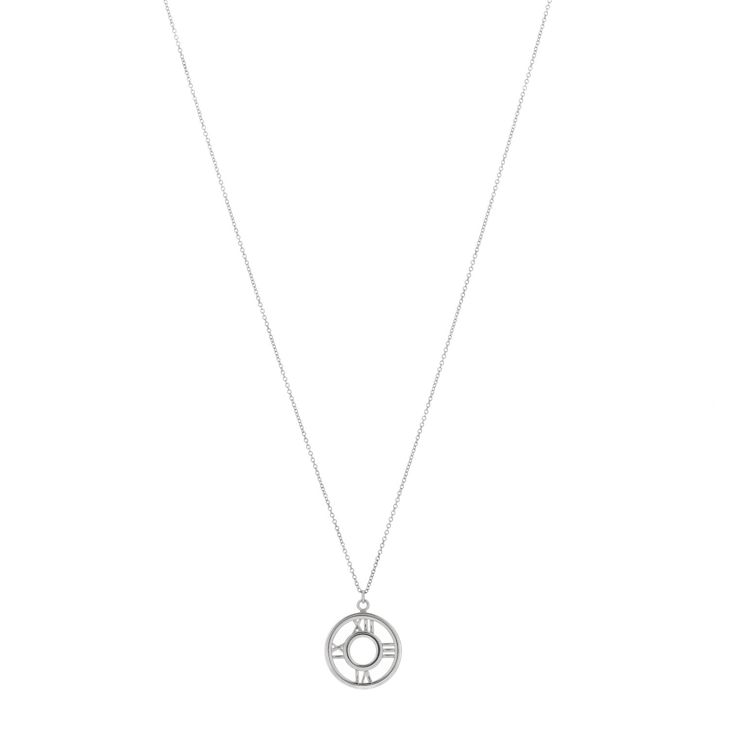 Tiffany Sterling Silver Medium Atlas Open Pendant Necklace 1 of 3