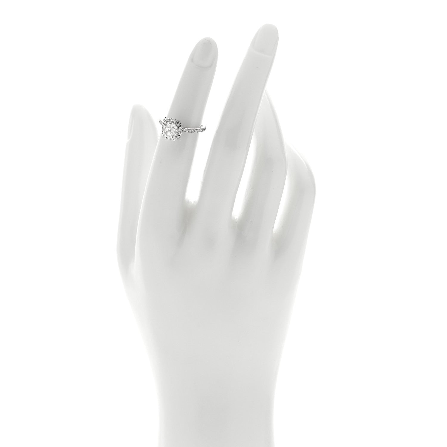Harry Winston Platinum Diamond 1.10ct The One Cushion Shaped Micropave Engagement Ring 47 4 2 of 5
