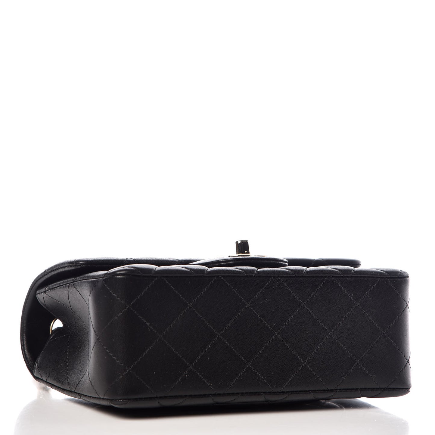Lambskin Quilted Mini Rectangular Flap Black