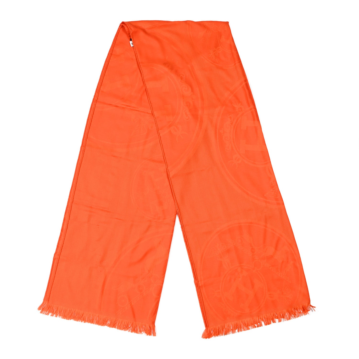 Hermes Cashmere Silk New Libris Confettis D'Ex Libris Stole Orange Vif 2 of 3