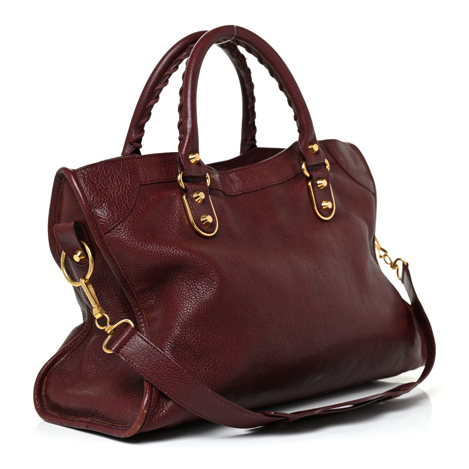 Balenciaga Chevre Gold Metallic Edge Hardware City Bordeaux 4 of 20