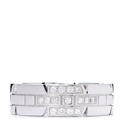 Cartier 18K White Gold Diamond 6mm Tank Francaise Band Ring 52 6 1 of 4